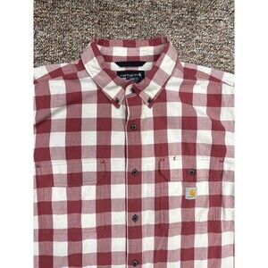 Carhartt Men’s size XL Plaid Short Sleeve Button Up Shirt Casual Cotton top